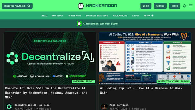 Screenshot: hackernoon.com - uses IBM Plex Sans