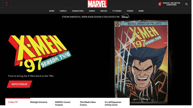 Screenshot: marvel.com - uses urwdin-regular