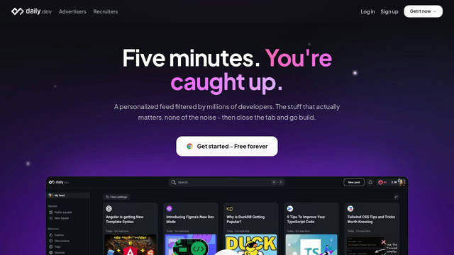 Screenshot: dailydev.com - uses Plus Jakarta Sans