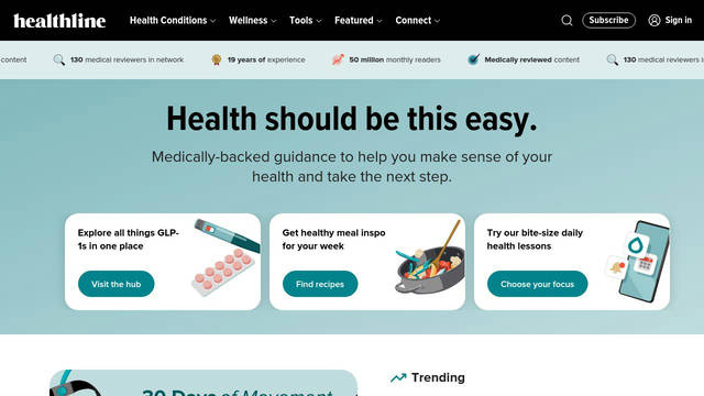 Screenshot: healthline.com - uses Arial Narrow
