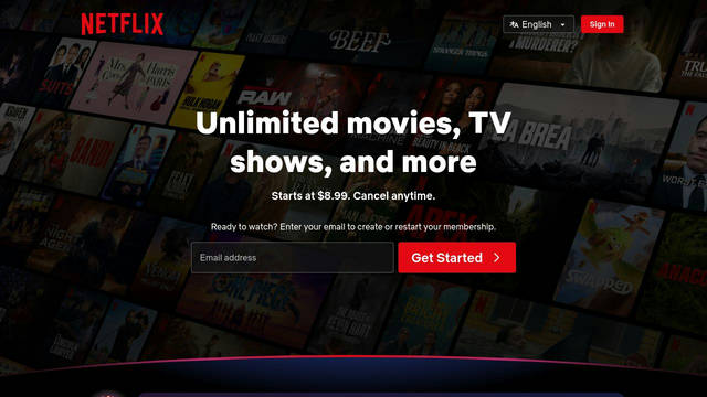 Screenshot: netflix.com - uses GraphikTH