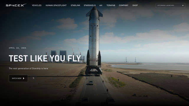 Screenshot: spacex.com - uses D-DIN-Bold