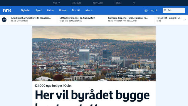 Screenshot: nrk.no - uses NRK Sans Variable