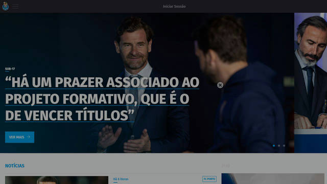 Screenshot: fcporto.pt - uses Fira Sans Condensed
