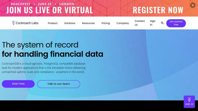 Screenshot: cockroachlabs.com - uses __GeistSans_8adcd2