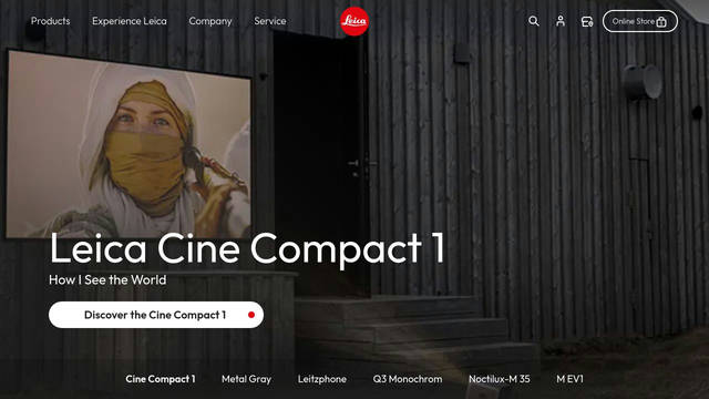 Screenshot: leica-camera.com - uses FontProduktdesign