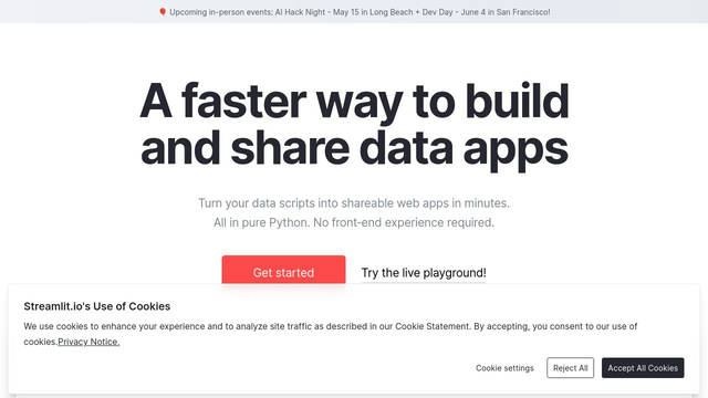 Screenshot: streamlit.io - uses Comic Sans MS Screenshot: streamlit.io - uses Comic Sans MS
